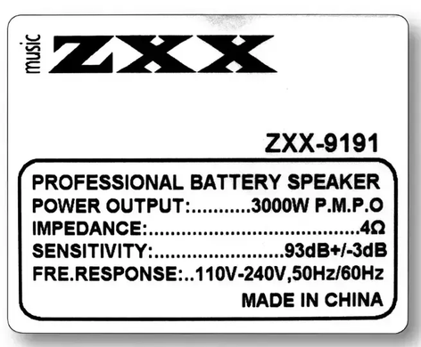 Bluetooth Колонка ZXX-9191, акумуляторна, акустична система, Черный