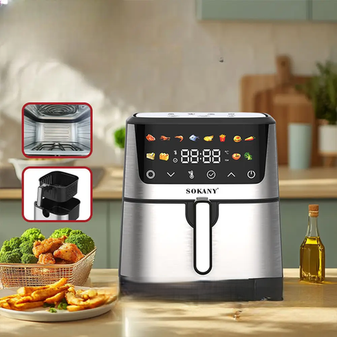Аэрофритница Sokany SK-10095 / Аэрогриль 2200 Вт 10 л / Мультипечь аэрофритюрница безмасляная