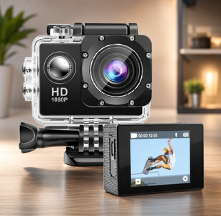 Экшн камера A7 FullHD, спортивная, влагозащита, с креплением 1080P MicroSD