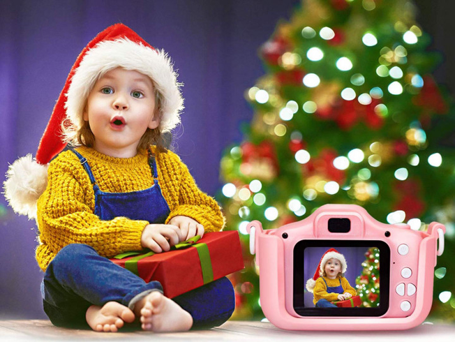 блакитний Дитячий цифровий фотоапарат Smart Kids Kitty з 2" екраном 20Мп у силіконовому чохлі "Кішечка" із вбудованими іграми, Блакитний