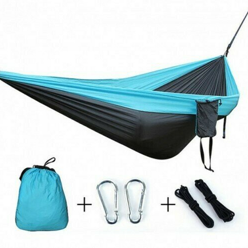 Гамак Travel hammock туристичний / Гамак-гойдалка підвісний нейлоновий Сіро-блакитний