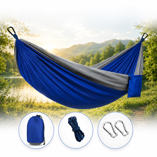 Гамак Travel hammock туристический /  Гамак-качели подвесной нейлоновый Синий