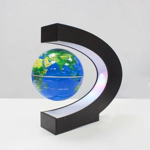 Глобус крутящийся в невесомости Globe Star с подсветкой Синий