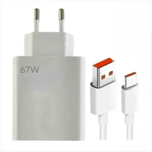 Адаптер USB з кабелем USB-TYPE C 67W / Комплект заряджання для телефону USB + Type-C