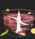 Блендер Raf Food Processor R7019 измельчитель кухонный 250W металлическая чаша на 2 л чоппер, Серебристый