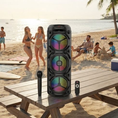 Колонка с микрофонами ZQS8308 / Колонка Bluetooth / Акустическая система на три динамика