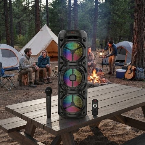Колонка с микрофонами ZQS8308 / Колонка Bluetooth / Акустическая система на три динамика