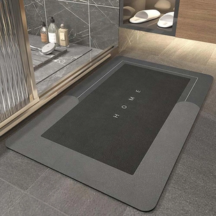 Коврик в ванну влаговпитывающий суперпоглощающий нескользящий Bath Mat Super Absorbent (40х60см) Серый
