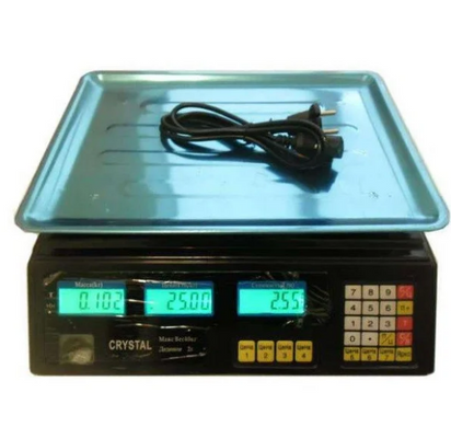 Торгівельні електроваги з лічильником ціни Crystal CR 50 kg 6v (2gm)