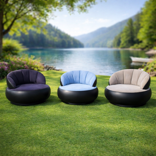 Надувное кресло AIR SOFA  / Надувное велюровое кресло 80&times;80&times;67см