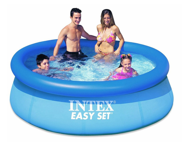 Семейный надувной наливной бассейн (244*76) Easy Set Intex 28110 /  2419 л круглый