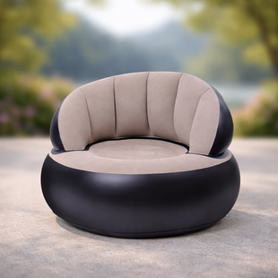 Надувное кресло AIR SOFA / Надувное велюровое кресло 80&times;80&times;67см Бежевый