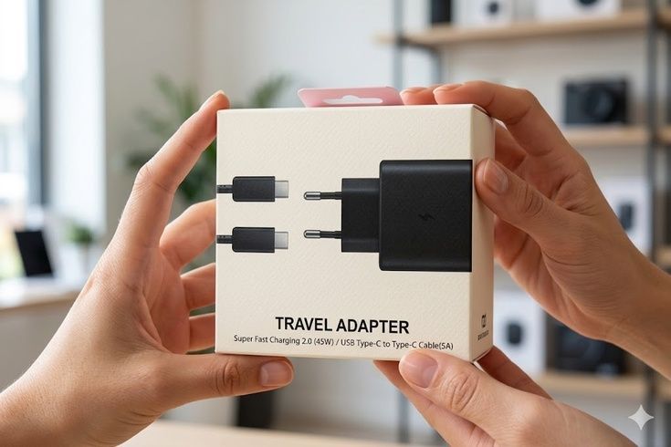 Адаптер USB з кабелем USB-TYPE C 45W Black Edition / Мережний адаптер USB з кабелем / Зарядний пристрій