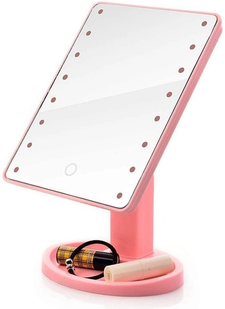 Зеркало с LED подсветкой для макияжа Magic MakeUp Mirror розовое