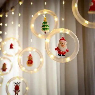 Xmas штора Кольца с фигурами 3m*70cm 110L W Белая