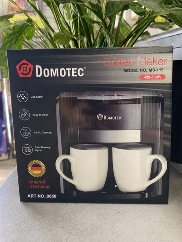 Кавоварка Domotec MS-115 / Кавоварка електрична + ложка для кави 2 чашки 420 мл