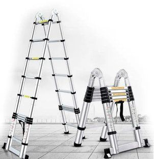 Лестница алюминиевая раскладная Stanley INTERTOOL Высота 3.8 м. Стремянка телескопическая трансформер СТЕНЛИ