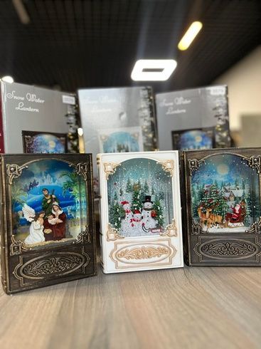 Музична новорічна книга нічник-світильник XMAS WDL 24023B Сніговик