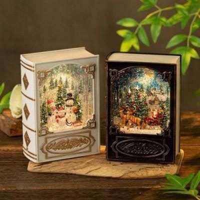 Музична новорічна книга нічник-світильник XMAS WDL 24023B Сніговик