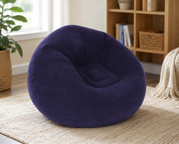 Надувное кресло-пуф Inflatable Sofa / Надувное кресло-мешок 110&times;110&times;85 см Фиолетовое