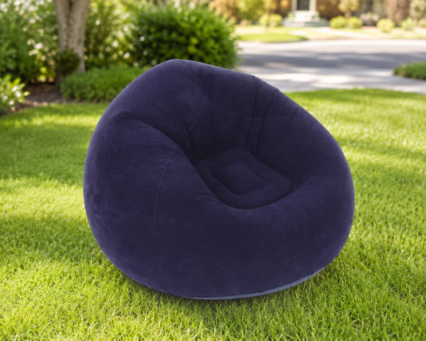 Надувное кресло-пуф Inflatable Sofa / Надувное кресло-мешок 110&times;110&times;85 см Фиолетовое