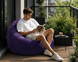 Надувное кресло-пуф Inflatable Sofa / Надувное кресло-мешок 110&times;110&times;85 см Фиолетовое
