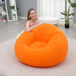 Надувное кресло-пуф Inflatable Sofa / Надувное кресло-мешок 110&times;110&times;85 см Оранжевый