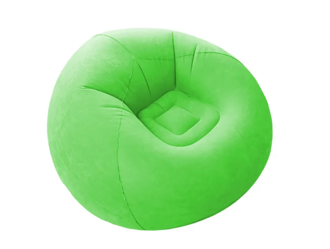 Надувное кресло-пуф Inflatable Sofa / Надувное кресло-мешок 110&times;110&times;85 см Зеленый