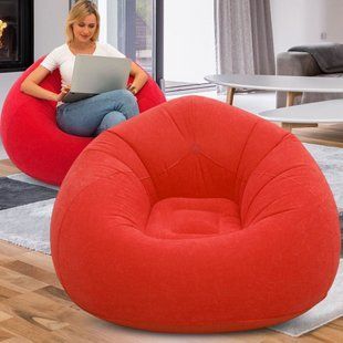 Надувное кресло-пуф Inflatable Sofa / Надувное кресло-мешок 110&times;110&times;85 см Красный