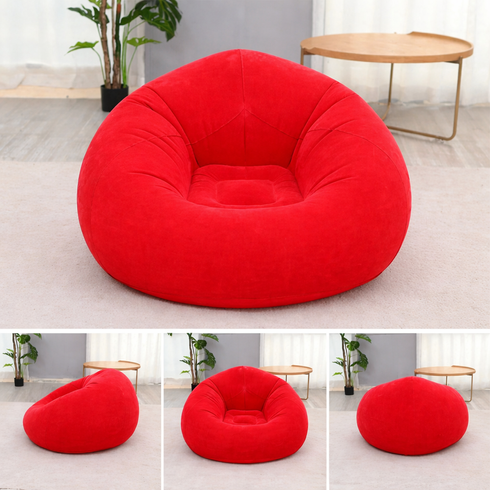 Надувное кресло-пуф Inflatable Sofa / Надувное кресло-мешок 110&times;110&times;85 см Красный