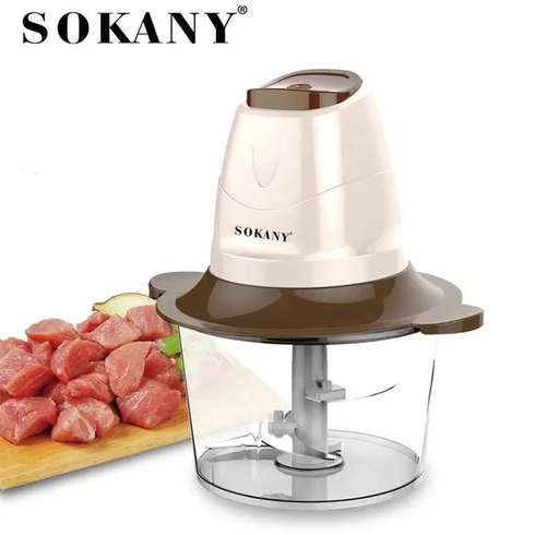 Подрібнювач електричний кухонний Sokany SK-7006 2 л для м'яса та овочів, блендер для кухні