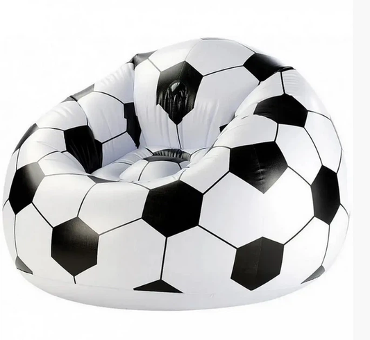Надувное кресло-пуф Inflatable Sofa / Надувное кресло-мешок 110&times;110&times;85 см Черно-белый