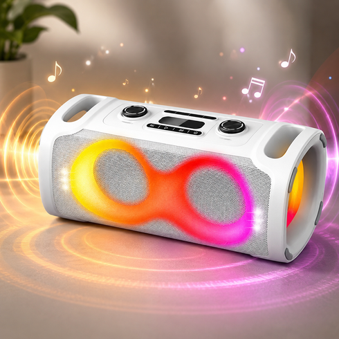 Портативна акустика ZXX-8082 / Акумуляторна музична колонка з Bluetooth та мікрофоном / Портативна колонка-караоке 60 Вт