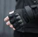 Мужские Тактические Перчатки с Ударными Вставками Открытые Черные, Черный