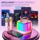 Портативна Bluetooth-колонка T7 з LED підсвічуванням / Караоке-колонка для дітей та дорослих 2 мікрофони Рожева