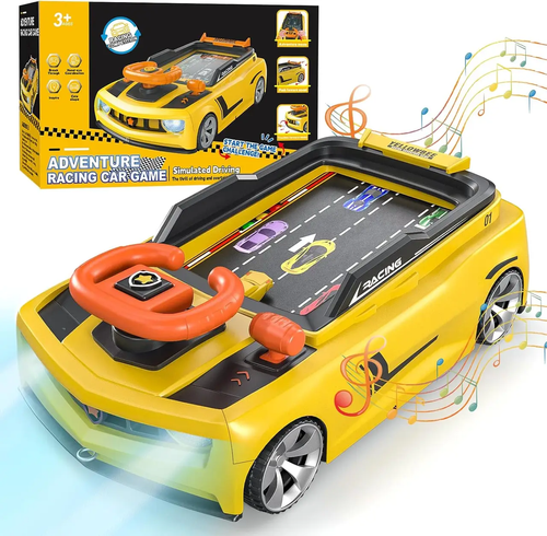 Дитячий симулятор водіння / Ігровий гоночний симулятор Adventure Racing Car 6606E Жовтий