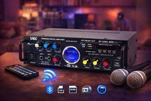 Стерео усилитель звука AMP-339 BT с караоке