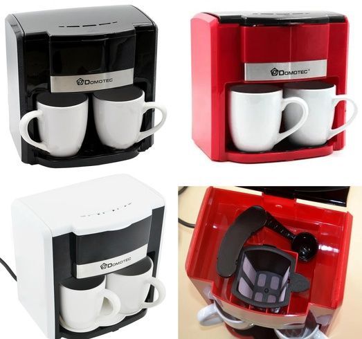 Кофеварка Domotec MS-0705 Red + 2 керамические чашки
