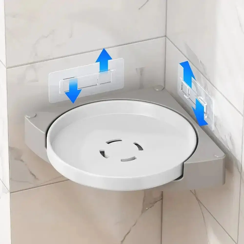 Кутова обертова полиця  для ванної кімнати Multi Functional Rotational Tray