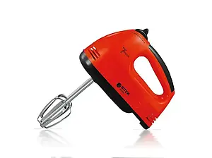Ручной кухонный миксер 7 скоростей 4 насадки DOMOTEC R-6633B Белый с красным