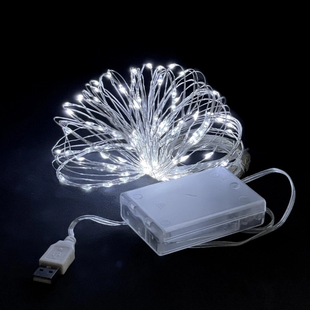 Гирлянда роса нить светодиодная 3 м на USB для дома холодный белый