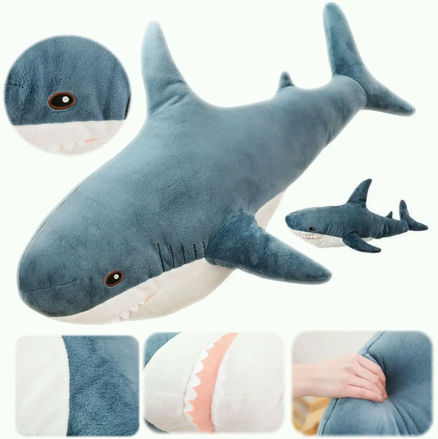 Дитяча м'яка плюшева антистрес іграшка-подушка обіймашка Shark Doll "Акула" 40 см