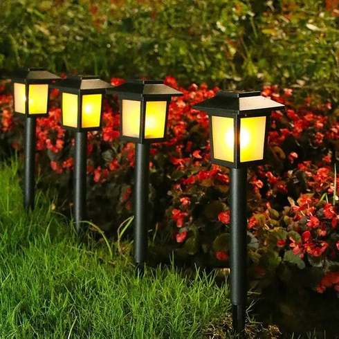 Садовий ліхтар на сонячній батареї Квадрат LED 26 см 6 WW Білий теплий